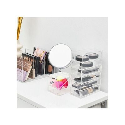 HS Vanity 6 Tiers Acrylic Accessories Display Drawers-Clear 