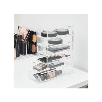 HS Vanity 6 Tiers Acrylic Accessories Display Drawers-Clear 