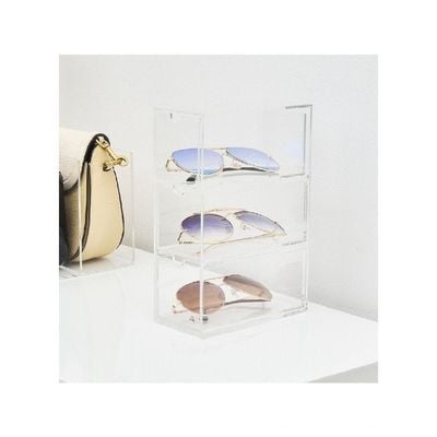 HS Vanity Clear 3 Tiers Acrylic Glasses Display Drawers-Clear 