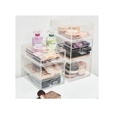 HS Vanity Stackable Acrylic Large Drawer Set of 2-Clear 