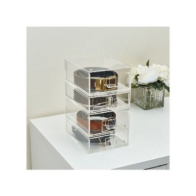 HS Vanity Stackable Acrylic Small Drawer Set of 2-Clear 