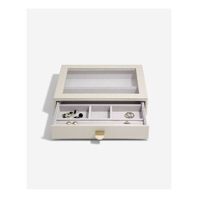 Stackers Classic Ring & Bracelet Drawer with Glass Lid Pebble-Oatmeal 