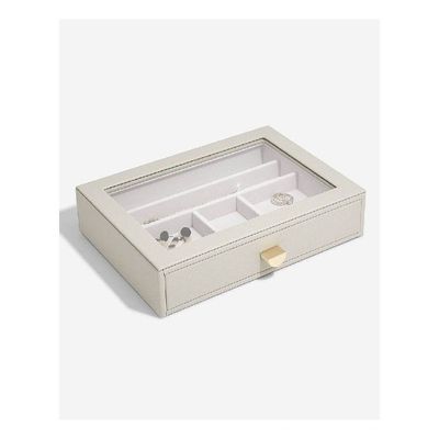 Stackers Classic Ring & Bracelet Drawer with Glass Lid Pebble-Oatmeal 