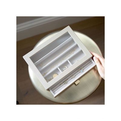 Stackers Classic Ring & Bracelet Drawer with Glass Lid Pebble-Oatmeal 