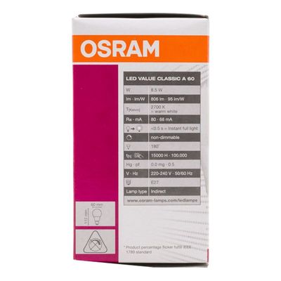Osram LED Value Classic 8.5W Warm White