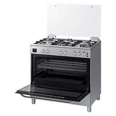 Samsung NX5500BM Led Display Powerful triple burner gas oven and stove 4.5 kW and automatic rotary skewer