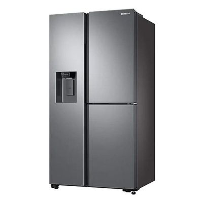 Samsung Side By Side Refrigerator 650 Lit Icemaker Finish Easy clean steel.