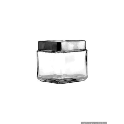 Anchor Hocking 1 Quart Stackable Jar with Brushed Aluminum Lid