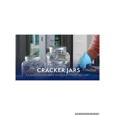Anchor Hocking 2 Quart Cracker Jar with Brushed Metal Lid