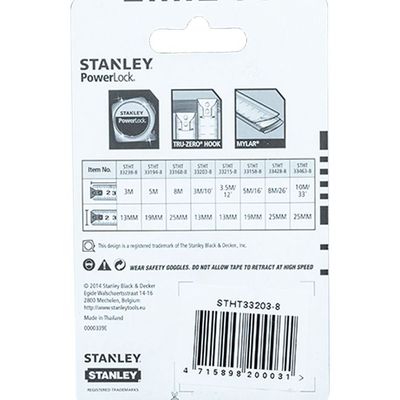 Stanley 3metre Or 10Ft. Tape Power Lock