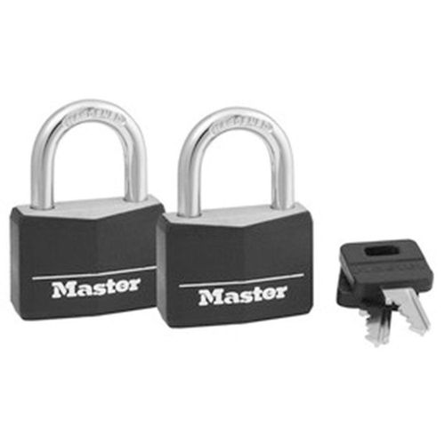 Master Lock 2 Pack Covered Solid Body Padlock Black 141T