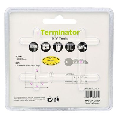 Terminator Cylinder Door Lock with 3 Keys