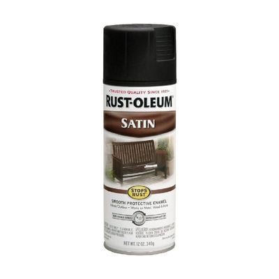 RustOleum Stops Rust Satin Black 12Oz