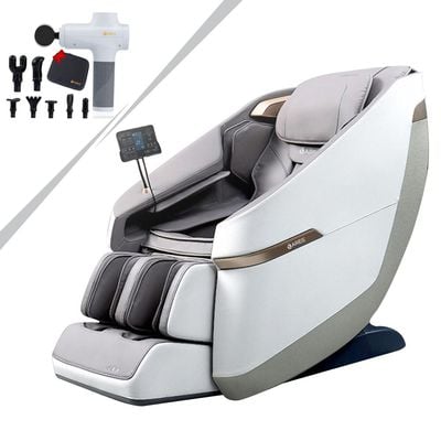 ARES uClass Massage Chair + iPower Gun Massager  (Gray/Beige)