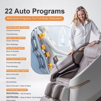 ARES uClass Massage Chair + iPower Gun Massager  (Gray/Beige)