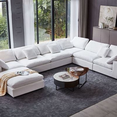 Danietta Luxury 6 Seater Sectional Couch Sofa - White