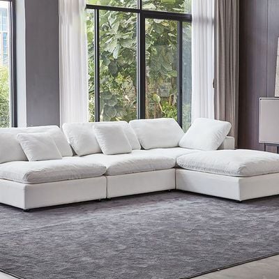 أريكة الكرنك دانيتا الفاخرة ذات 7 مقاعد - أبيض