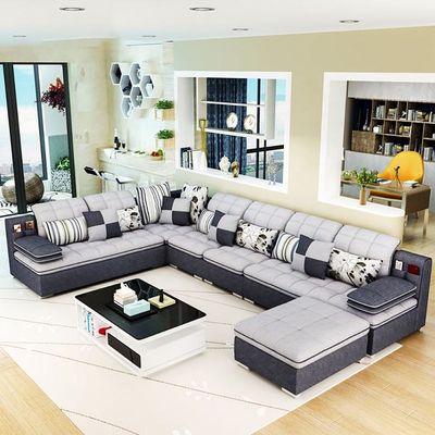 Florence 8 Seater Sectional Sofa - Dark Grey