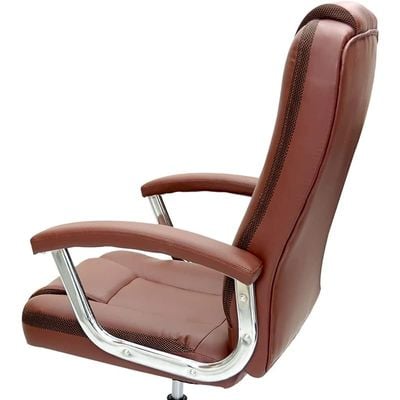 Executive Office Home Chair PU Leather 360Â° Swivel Desk Chair, High Back Adjustable Height Computer Table Chair, Soft Foam Gaming Study Chair Lumbar Support K-605
