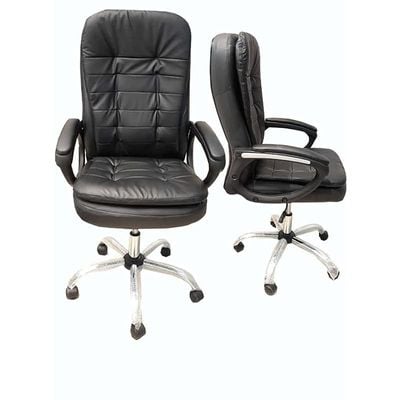 Executive Office Home Chair PU Leather 360Â° Swivel Desk Chair, High Back Adjustable Height Computer Table Chair, Soft Foam Gaming Study Chair Lumbar Support K-615