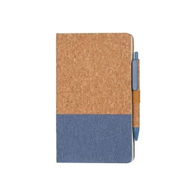 Eco-Neutral - Borsa A5 Cork Fabric Notebook & Pen Set - Blue