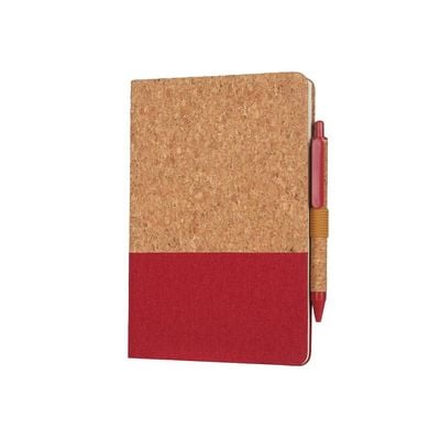 Eco-Neutral - Borsa A5 Cork Fabric Notebook & Pen Set - Red