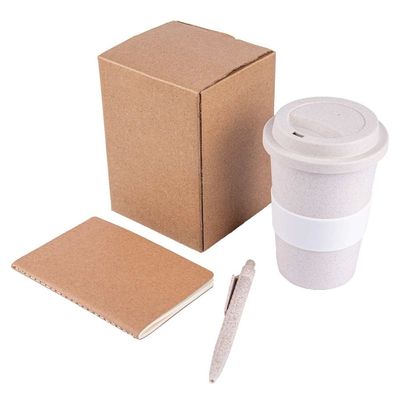 Eco-Neutral - Korgan Eco Mug W/ Fsc Notebook & Pen Set - Brown