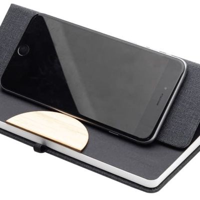 Eco-Neutral - Stade A5 Hard Cover Notebook W/ Folding Phone Stand