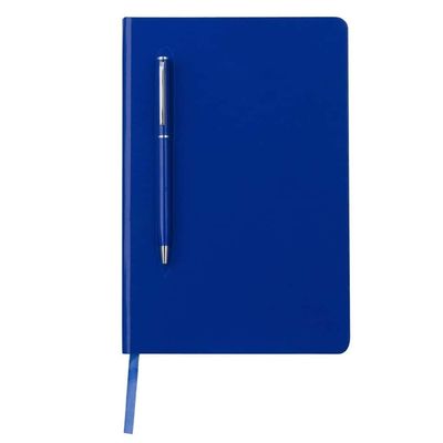 Giftology - Campina Hard Cover Notebook W/ Metal Pen - A5 - Blue