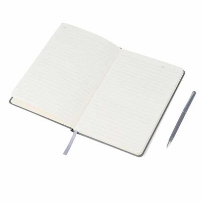 Giftology - Campina Hard Cover Notebook W/ Metal Pen - A5 - Grey