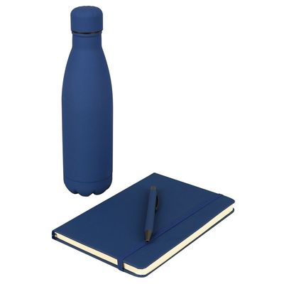 Giftology - Lauta Stainless Bottle W/ Notebook & Pen Set - Blue