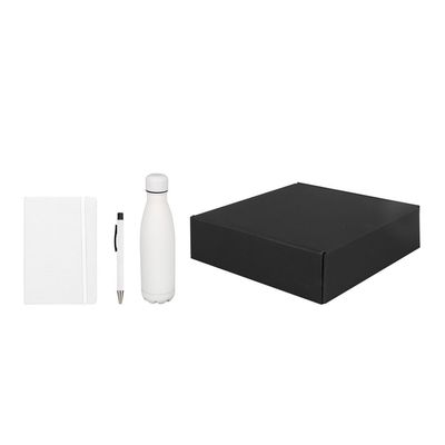 Giftology - Lauta Stainless Bottle W/ Notebook & Pen Set - White