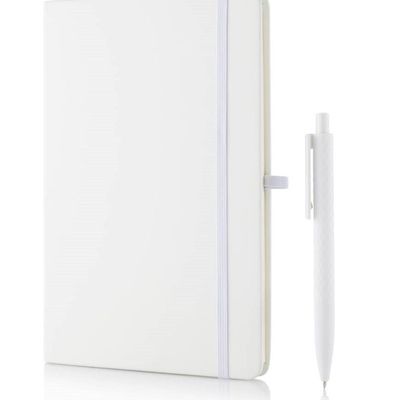 حزمة من 5 - Giftology - دفتر Libellet A5 مع مجموعة أقلام - أبيض