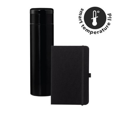 Giftology - Sargan Vacuum Flask W/ Notebook Gift Set - Black