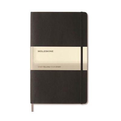 Moleskine - Large Hard Cover Plain Notebook - Black