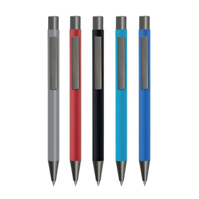 عبوة من 5 أقلام - Uma - قلم معدني مستقيم - رمادي