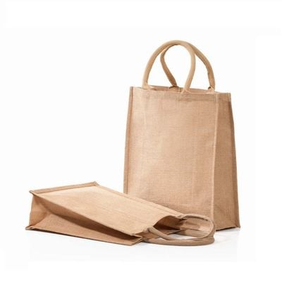 Pack of 5 - Eco-Neutral - Vertical Jute Shopping Bag  - Natural