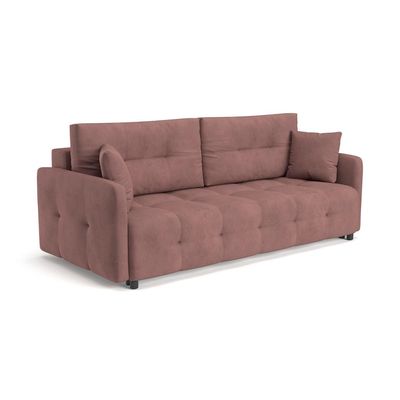 Quadro 3 Seater Fabric Sofa Bed Lounge  - Brown