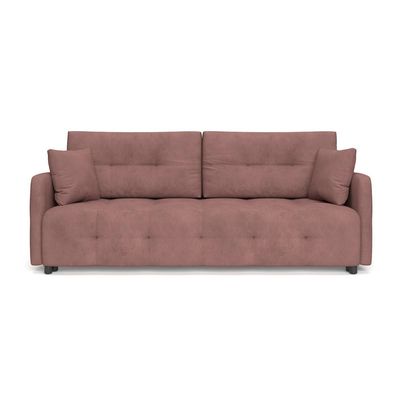 Quadro 3 Seater Fabric Sofa Bed Lounge  - Brown