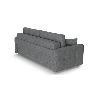 Quadro 3 Seater Fabric Sofa Bed Jazz - Grey