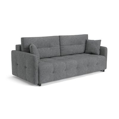 Quadro 3 Seater Fabric Sofa Bed Jazz - Grey