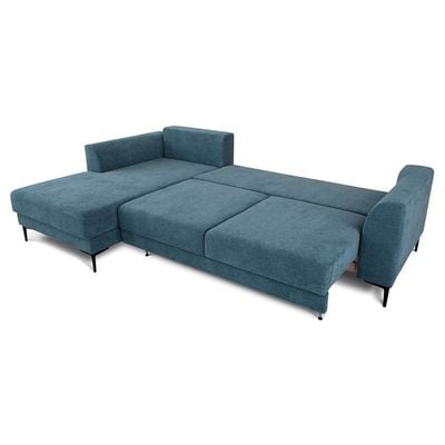 Pierre Clarins L-Shaped Sofa Cum Bed - Blue