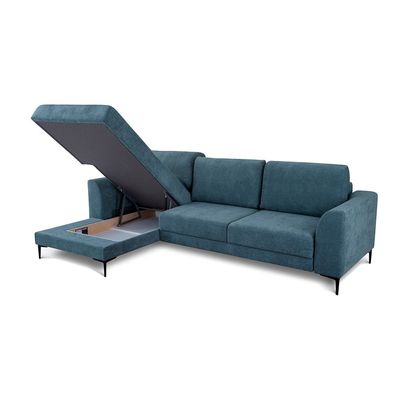 Pierre Clarins L-Shaped Sofa Cum Bed - Blue