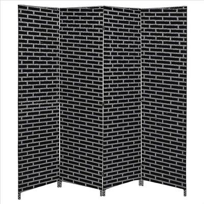 Galaxy Design Room Divider/Partition 4 Panel Color Black & White Size L 200 x W 4 x H 180 cm-PF-4