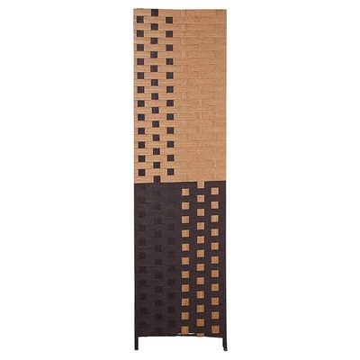 SHOWAY Synthetic Fabric Brown Foldable Room Divider