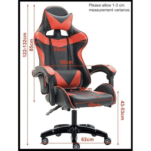 Yalla Office Gaming Chair - Black & Red, 808Rednfr