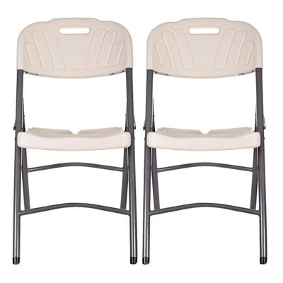6-Piece White & Black Plastic Folding Chairs - Model: KFC416 (4