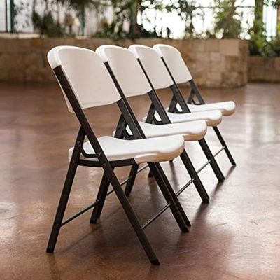 3-Piece White Plastic Folding Chairs - Model: KFC413 (3)