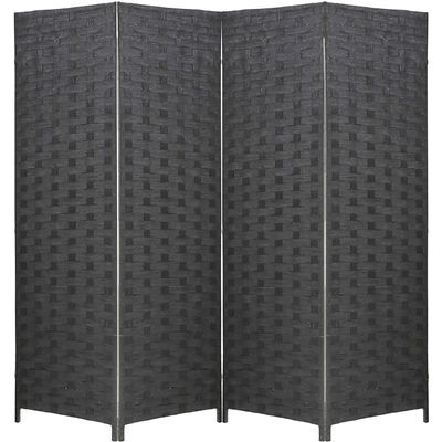 4-Panel Room Dividers and Folding Privacy Screens Partition Walls for Bedroom Rattan Screen Divider (Brown)