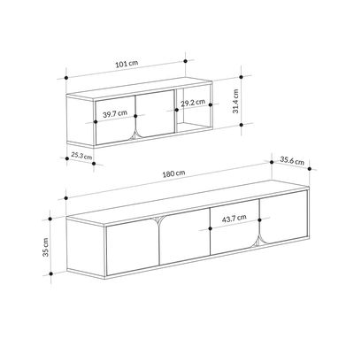 Mourah Spark Tv Unit Up To 70 Inches With Storage - Anthracite/Oak - 2 Years Warranty